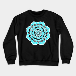 Sky Blue Black and White Mandala Crewneck Sweatshirt